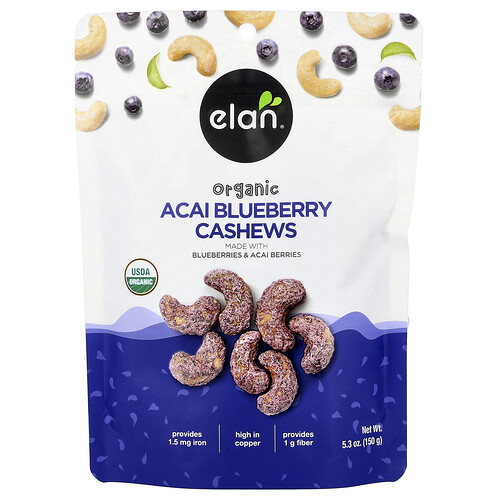 Elan, Organic Acai Blueberries Cashews, 5.3 (150 g)