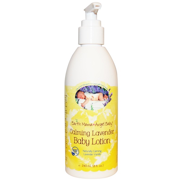 Earth Mama Angel Baby, Baby Lotion, Naturally Calming Lavender Vanilla