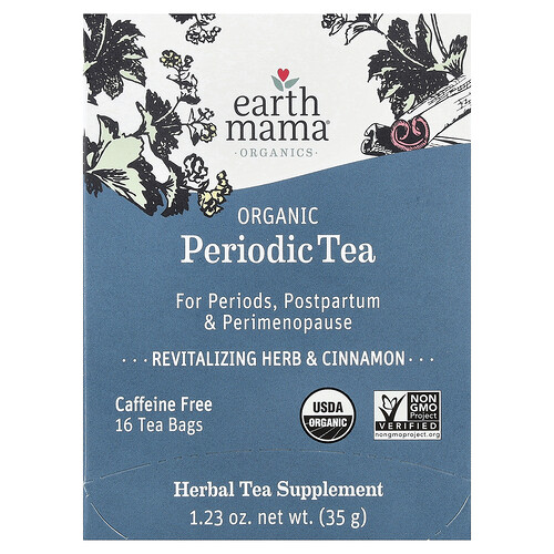 Earth Mama, Organics, Organic Menstruations Tea, revitalisierende Kräuter und Zimt, koffeinfrei, 16 Teebeutel, 35 g (1,23 oz.)