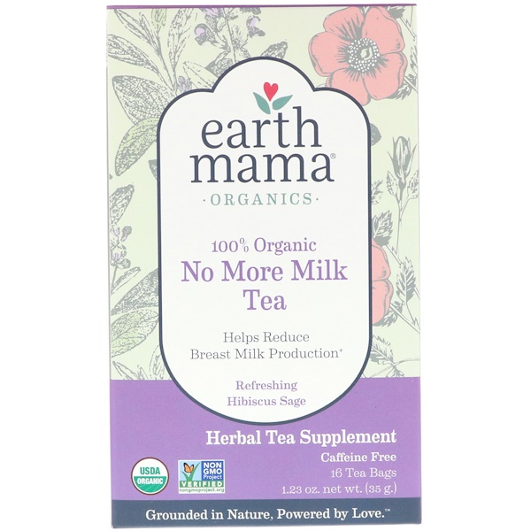Earth Mama, 100% органический чай No More Milk, освежающий гибискус, 16 чайных пакетов, 1,23 унции (35 г)