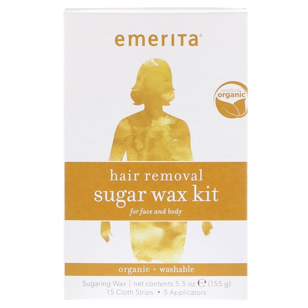 Emerita Hair Removal Sugar Wax Kit For Face And Body Organic