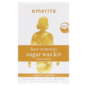 Отзывы о Эмерита, Hair Removal Sugar Wax Kit for Face and Body, Organic, 5.5 oz (155 g)