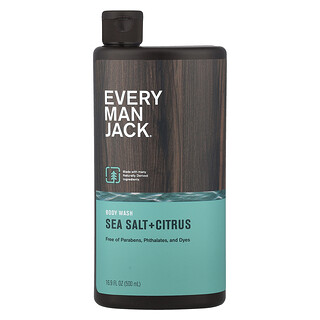 Every Man Jack, ボディウォッシュ、シーソルト＋シトラス、500ml（16.9液量オンス）
