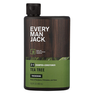Every Man Jack, 2-In-1 Thickening Shampoo & Conditioner, Tea Tree, 13.5 fl oz (400 ml)