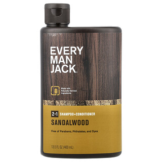 Every Man Jack, Sampo & Kondisioner 2-In-1, Cendana, 400 ml (13,5 ons cairan)