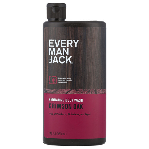 Every Man Jack Hydrating Body Wash, Crimson Oak, 16.9 fl oz (500 ml)