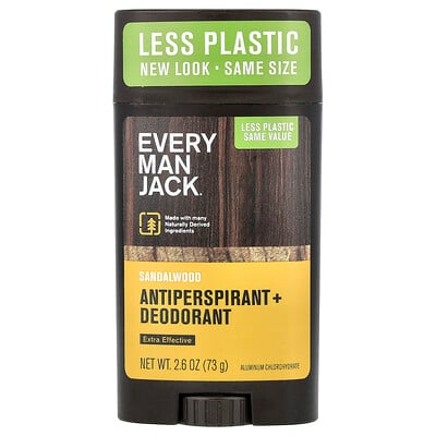 Product Image for Every Man Jack, Antiperspirant + Deodorant, Sandalwood, 2.6 oz (73 g)