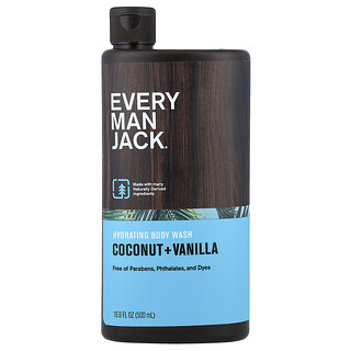 Every Man Jack, увлажняющий гель для душа, кокос и ваниль, 500 мл (16,9 жидк. унции)