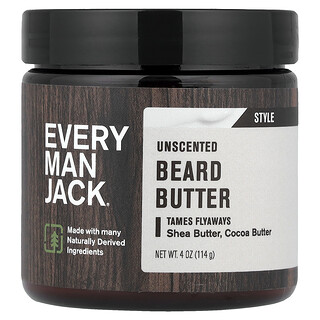 Every Man Jack, Manteca para la barba, Sin fragancia, 114 g (4 oz)