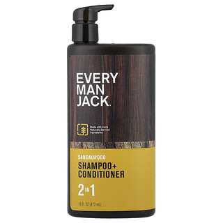 Every Man Jack, Shampoo e Condicionador 2 em 1, Sândalo, 473 ml (16 fl oz)
