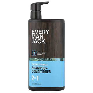 Every Man Jack, Champú y acondicionador 2 en 1, Coco y vainilla, 473 ml (16 oz. líq.)