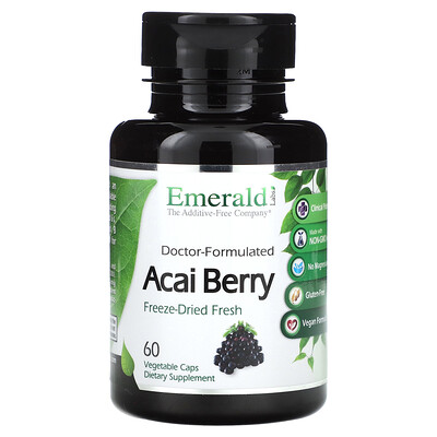 Emerald Laboratories, Baya de asaí, 60 cápsulas vegetales (500 mg por cápsula)
