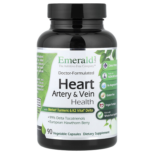 Emerald Laboratories, Heart Artery & Vein Health, 90 Vegetable Capsules