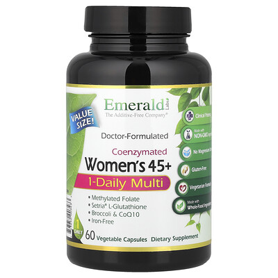Emerald Laboratories, Suplemento multivitamínico con coenzimas para mujeres mayores de 45 años de 1 día, 60 cápsulas vegetales