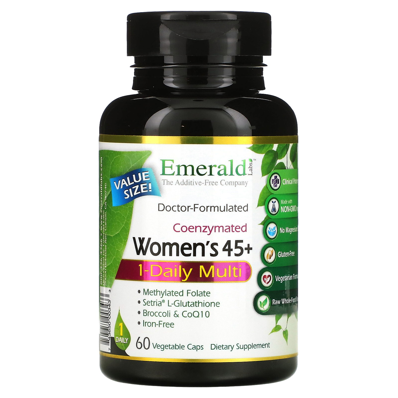 Emerald Laboratories, Coenzymated Women's 45+ 1-Daily Multi, 60 ...