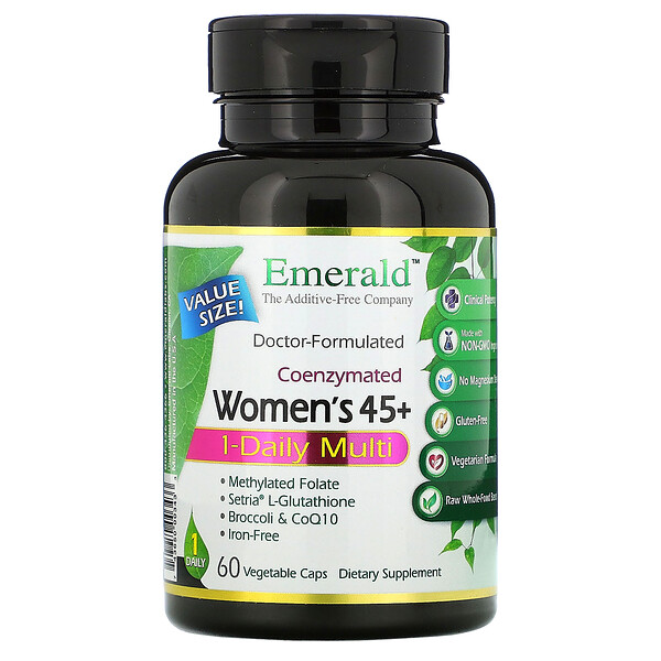 Emerald Laboratories‏, Coenzymated Women's 45+ 1-Daily Multi, 60 Vegetable Caps