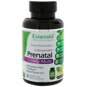 Emerald Laboratories, CoEnzymated, Multi Vit-A-Min, пренатальные мультивитамины с коэнзимами, 30 вегетарианских капсул