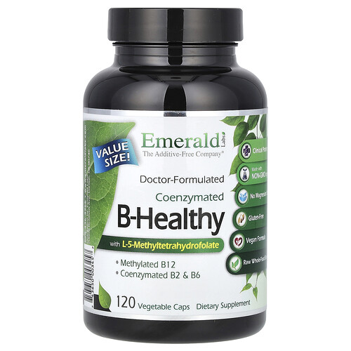 Emerald Laboratories Coenzymated B-Healthy with L-5-Methyltetrahydrofolate, 120 Vegetable Caps