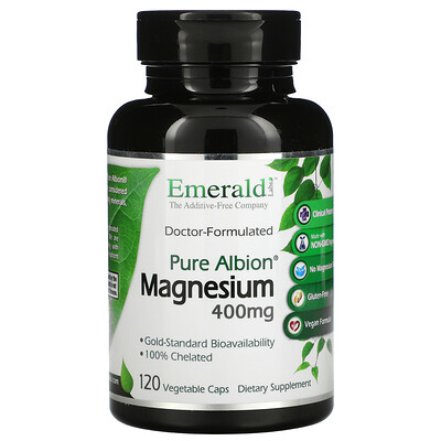 Emerald Laboratories Pure Albion Magnesium, 400 mg, 120 Vegetable Caps
