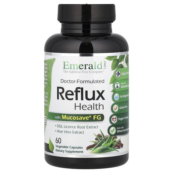 Emerald Laboratories Reflux Health with Mucosave® FG, 60 Vegetable Capsules