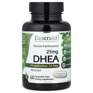 Emerald Laboratories, DHEA + pregnenolona, 60 cápsulas vegetales