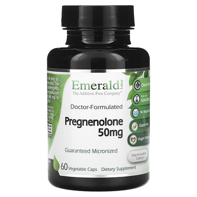 Product Image for Emerald Laboratories, Pregnenolone, 60 Vegetable Caps
