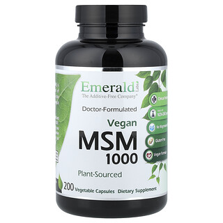 Emerald Laboratories, Vegan MSM 1000, 200 Vegetable Caps (1,000 mg per Capsule)