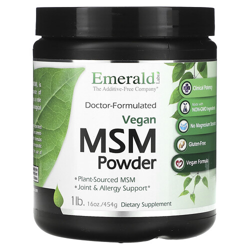 Emerald Laboratories Vegan MSM Powder, 1 lb (454 g)