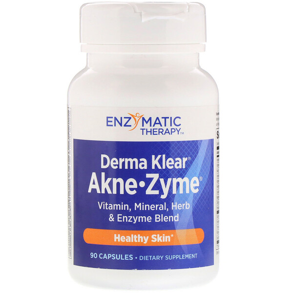 Enzymatic Therapy, Derma Klear Akne â¢ Zyme, Healthy Skin, 90 Capsules