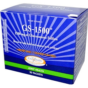 Enzymatic Therapy, GS-1500, Здоровье Суставов, Вкус Апельсина 30 пакетиков