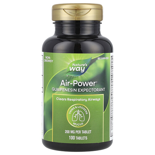 Nature's Way Air-Power®, Guaifenesin Expectorant, 200 mg, 100 Tablets