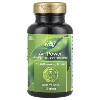 Nature's Way, Air-Power®, Expectorant à la guafénésine, 200 mg, 100 comprimés