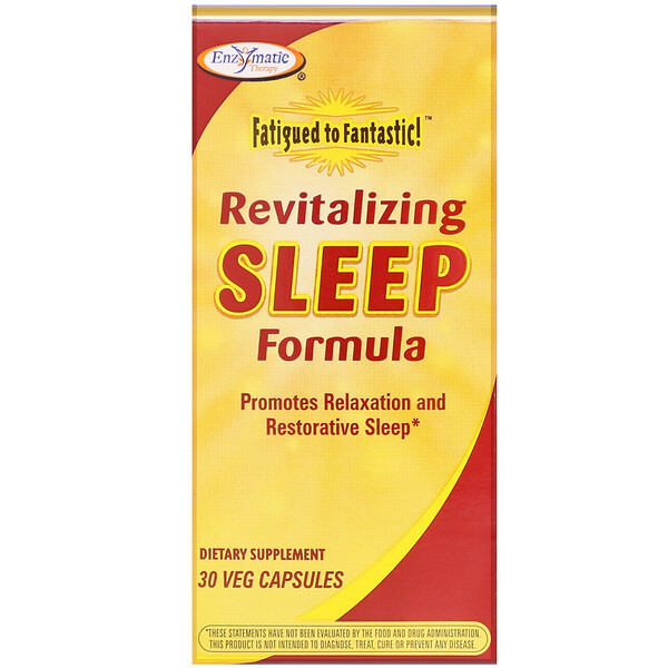 Enzymatic Therapy, Fatigued to Fantastic! Revitalizing Sleep Formula, 30 Veg Capsules