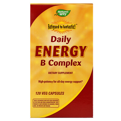 Nature's Way Fatigued to Fantastic!, Daily Energy B Complex, 120 Veg Capsules