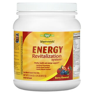 Enzymatic Therapy, "Fatigued to Fantastic!" Sistema de revitalización de energía con sabor a toque de bayas, 21.48 oz (609 g)