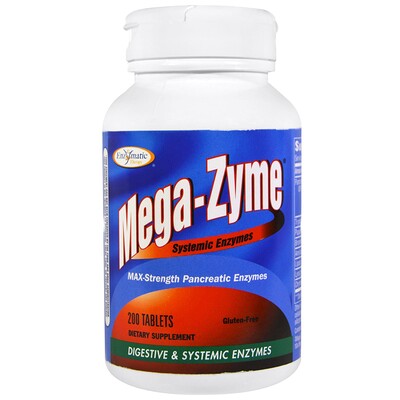 Enzymatic Therapy Mega-Zyme, системные ферменты, 200 таблеток