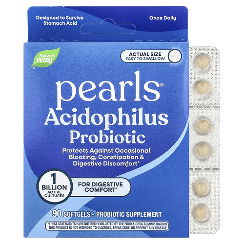 Nature's Way Pearls®, Acidophilus Probiotic, 1 Billion CFU, 90 Softgels