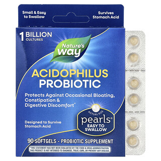 Nature's Way, Pearls®, acidophilus Probiotic, 1 Billion CFU, 90 Capsules