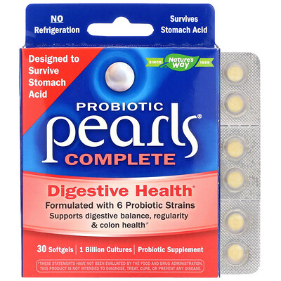 

Nature's Way Probiotic Pearls Complete, Digestive Health, 30 Softgels