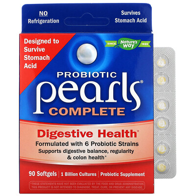 Nature's Way Probiotic Pearls Complete, пробиотик, 90 мягких таблеток