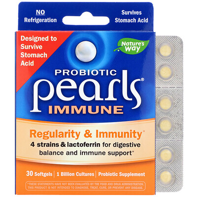 Nature's Way Probiotic Pearls Immune, Regularity & Immunity, 30 Softgels