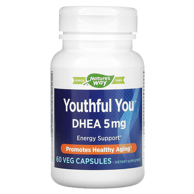 

Nature's Way, Youthful You, DHEA, 5 mg, 60 Veg Capsules