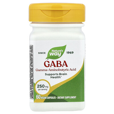 Nature's Way, GABA, 250 mg, 60 cápsulas veganas