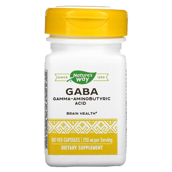 Enzymatic Therapy‏, GABA, ‏250 מ"ג, 60 כמוסות צמחיות