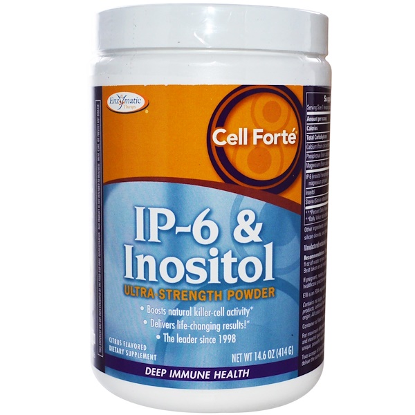 Enzymatic Therapy, Cell Forte, IP-6 и инозитол, Ультра cила, порошок, цитрусовый аромат, 14,6 унций (414 г)