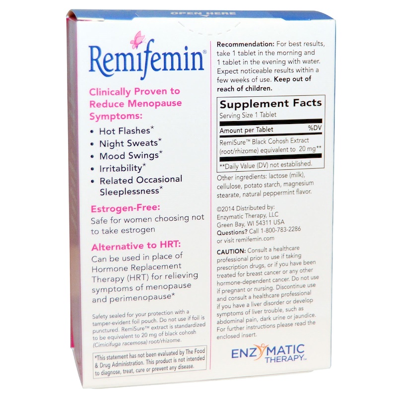 Enzymatic Therapy, Remifemin, Menopause Relief, 120 Tablets - IHerb