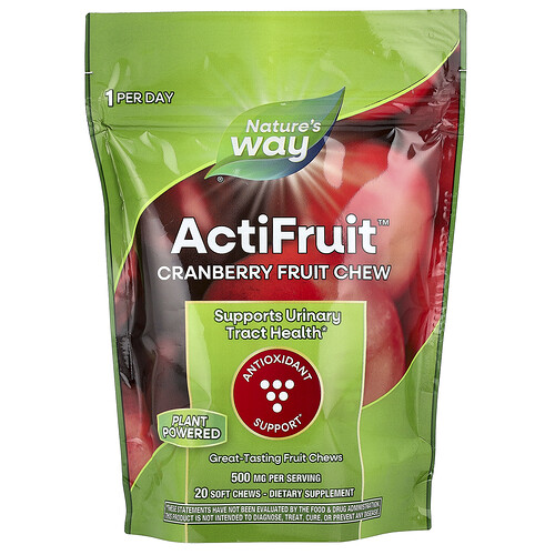 Nature's Way, ActiFruit™, Cranberry Fruit Chew, 20 weiche Kauteile