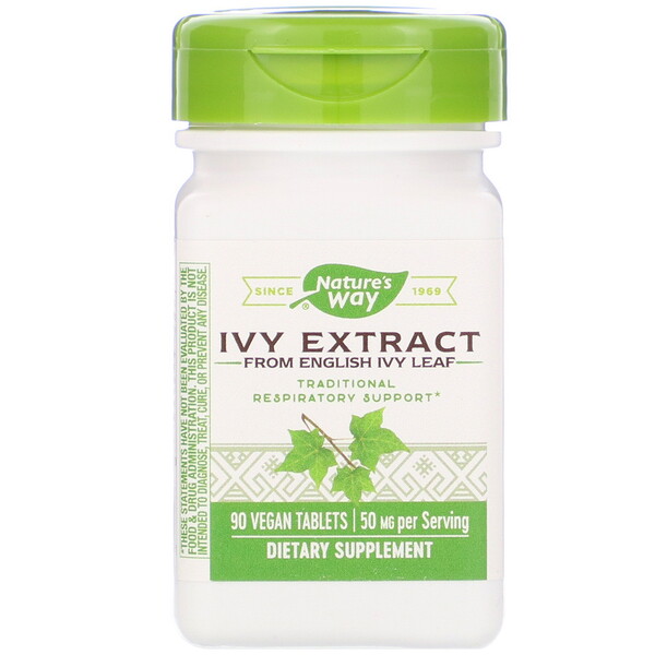 Ivy Extract, Respiratory Health, 25 mg, 90 Tablets