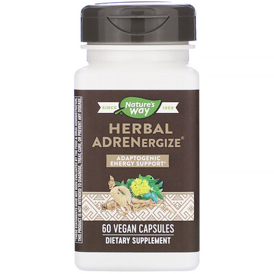 

Herbal Adrenergize, Adaptogenic Energy Support, 60 Vegan Capsules