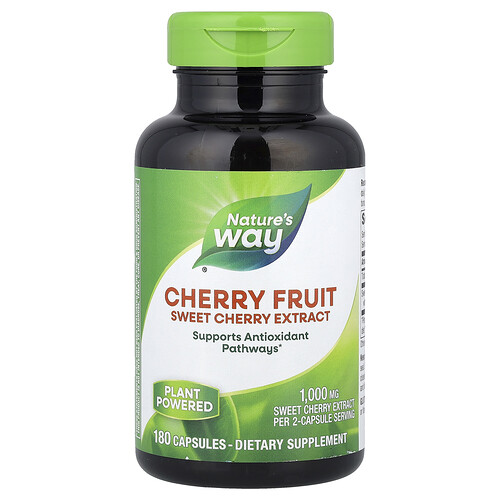 Nature's Way, Cherry Fruit, Sweet Cherry Extract, 1,000 mg, 180 Capsules (500 mg per Capsule)